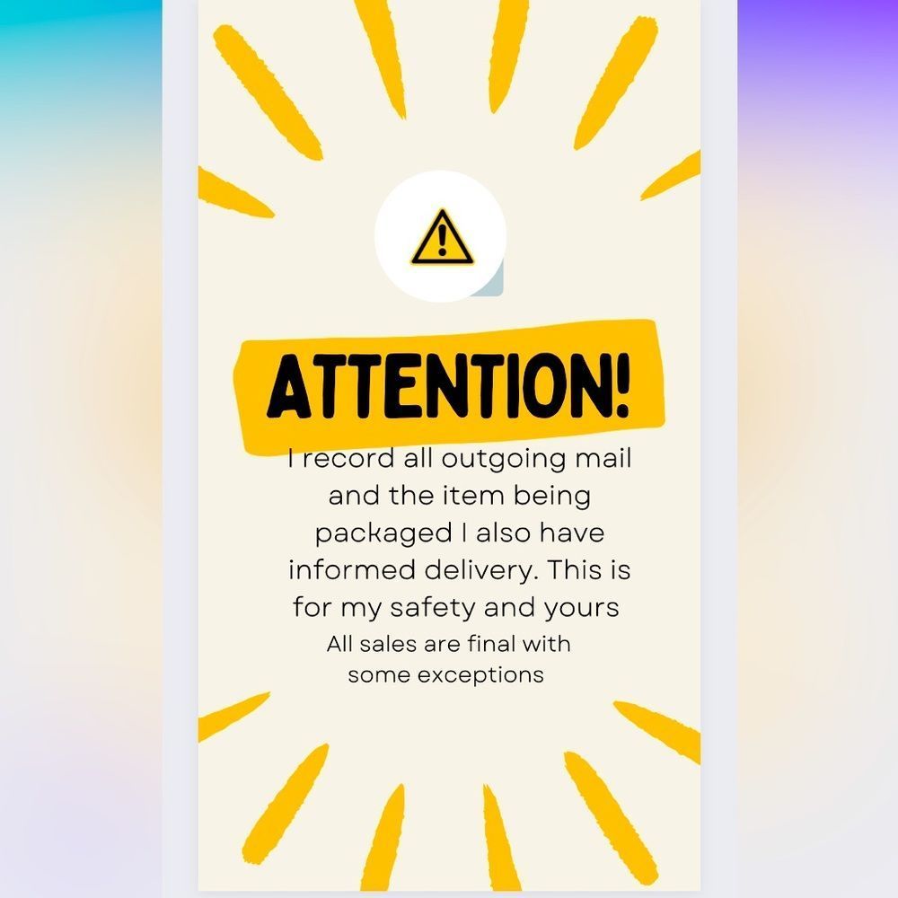 I record all outgoing mail and packaging for my safety and yours. No returns
